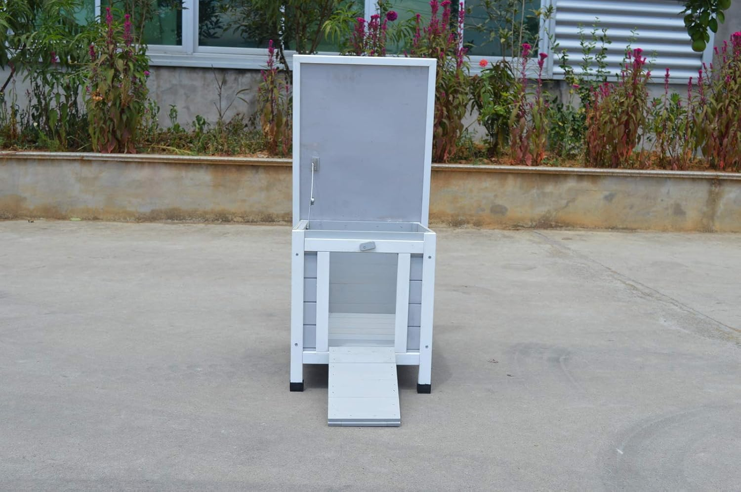 Grey Small Chicken Coop Rabbit Hutch Ferret Cage Guinea Pig Cat Nesting Box image number 2