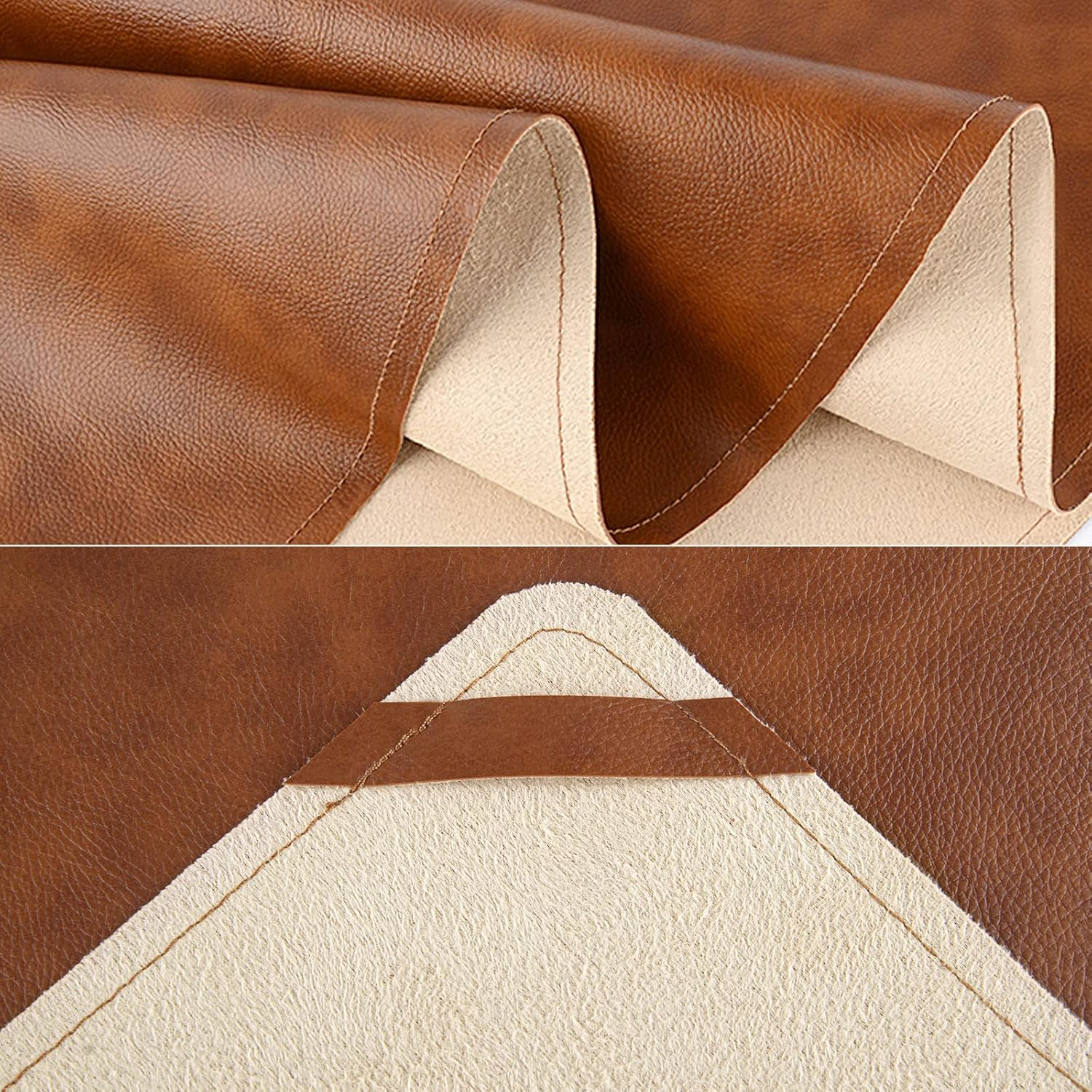 Linkidea Vegan Leather Table Runner, 71 X 13 Inches Heat Resistant, Waterproof, Faux Leather Table Mat for Daily Use, Holidays and Catering Events (Brown) image number 1