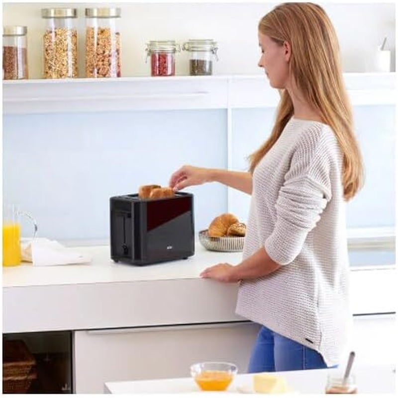 Braun HT 3010 BK Toaster, Double Slot, Removable Crumb Tray, Warm-Up and Defrost Function, 7 Roasting Levels, Separate Bun Attachment, Black image number 2