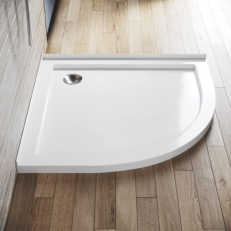 ELEGANT Rectangular Shower Base Solid Stone Resin Shower Tray with Silver Shower Drain for Bathroom Shower Enclosure 1000X800Mm Shower Cubicle Base