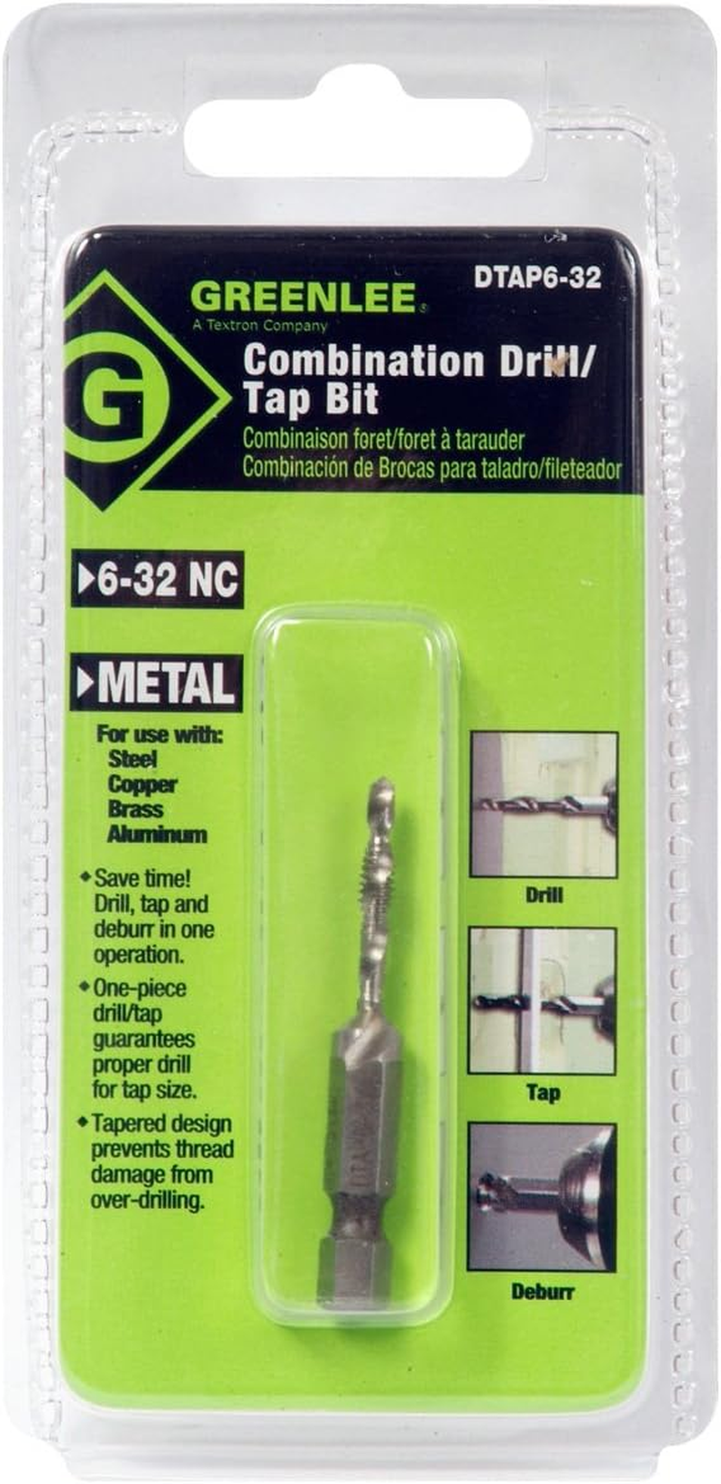 Greenlee DTAP6-32 Combination Drill/Tap Bit image number 1