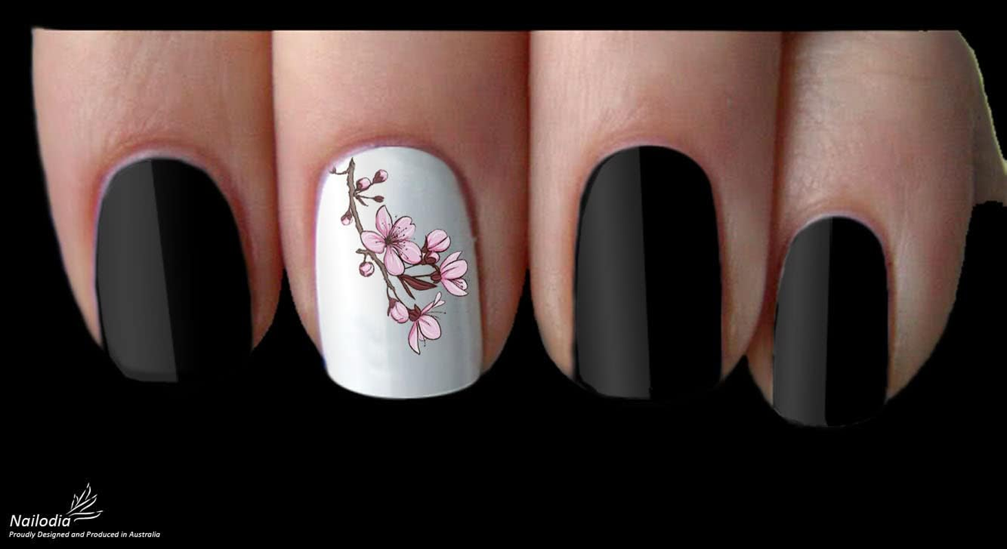 Cherry Blossom & Tree Nail Art Decal Sticker image number 4