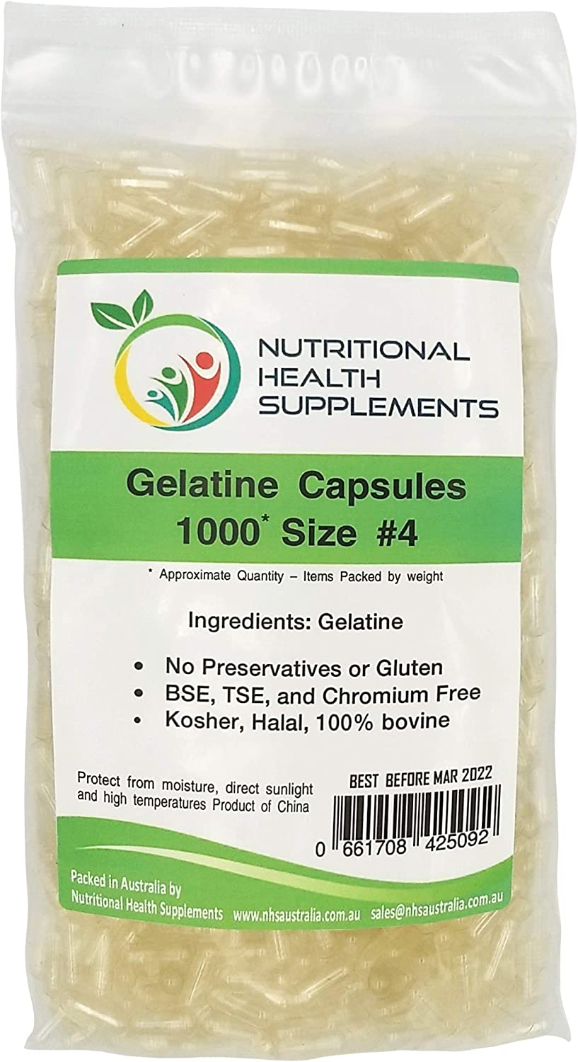 1000 Size 4 Empty Clear Gelatin Capsules Kosher Halal Pill Gelatine Gel Caps image number 2