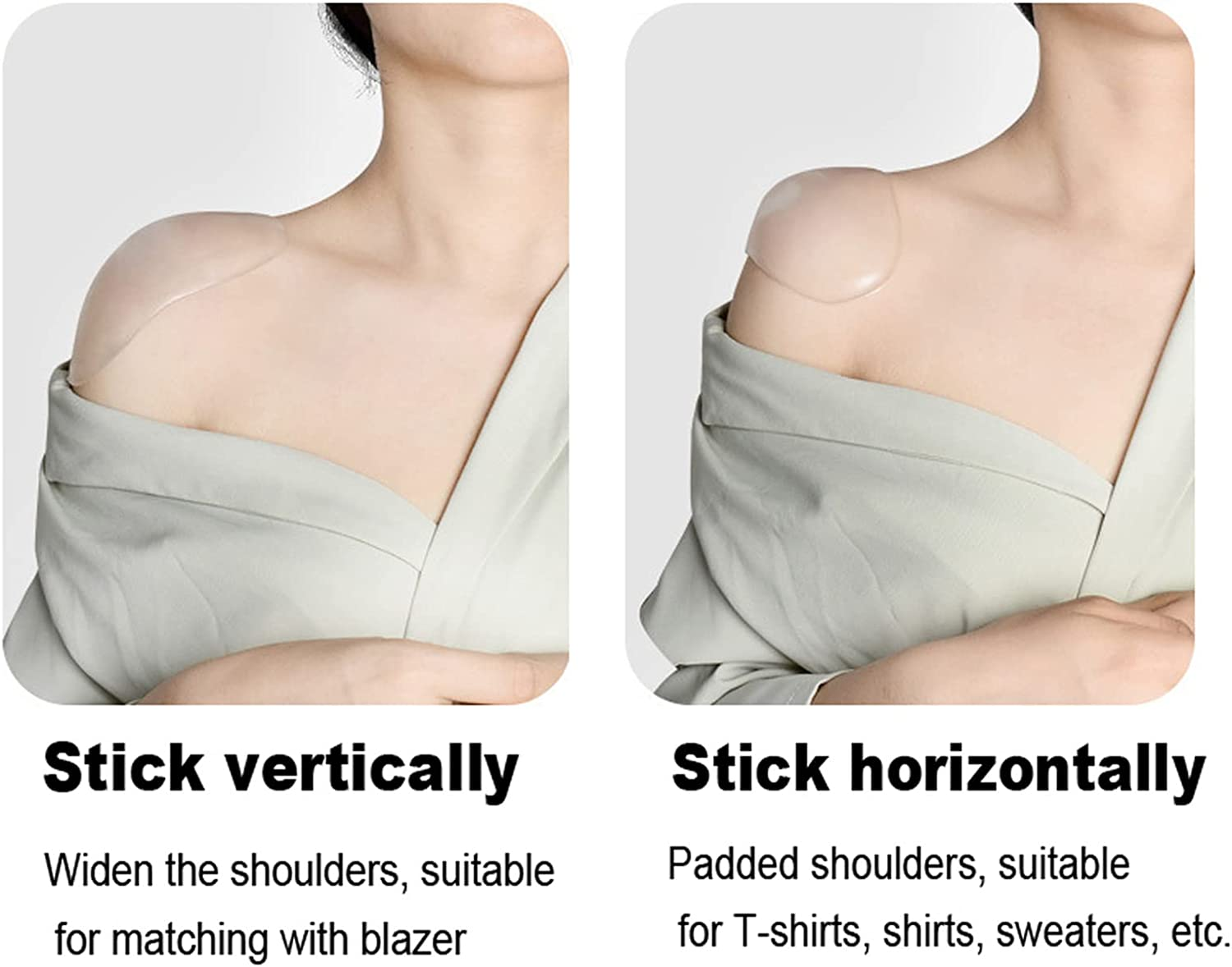 TRADERPLUS 2 Pairs Silicone Shoulder Pads for Womens Clothing Reusable anti Slip Shoulder Pads Invisible Shoulder Enhancer image number 2