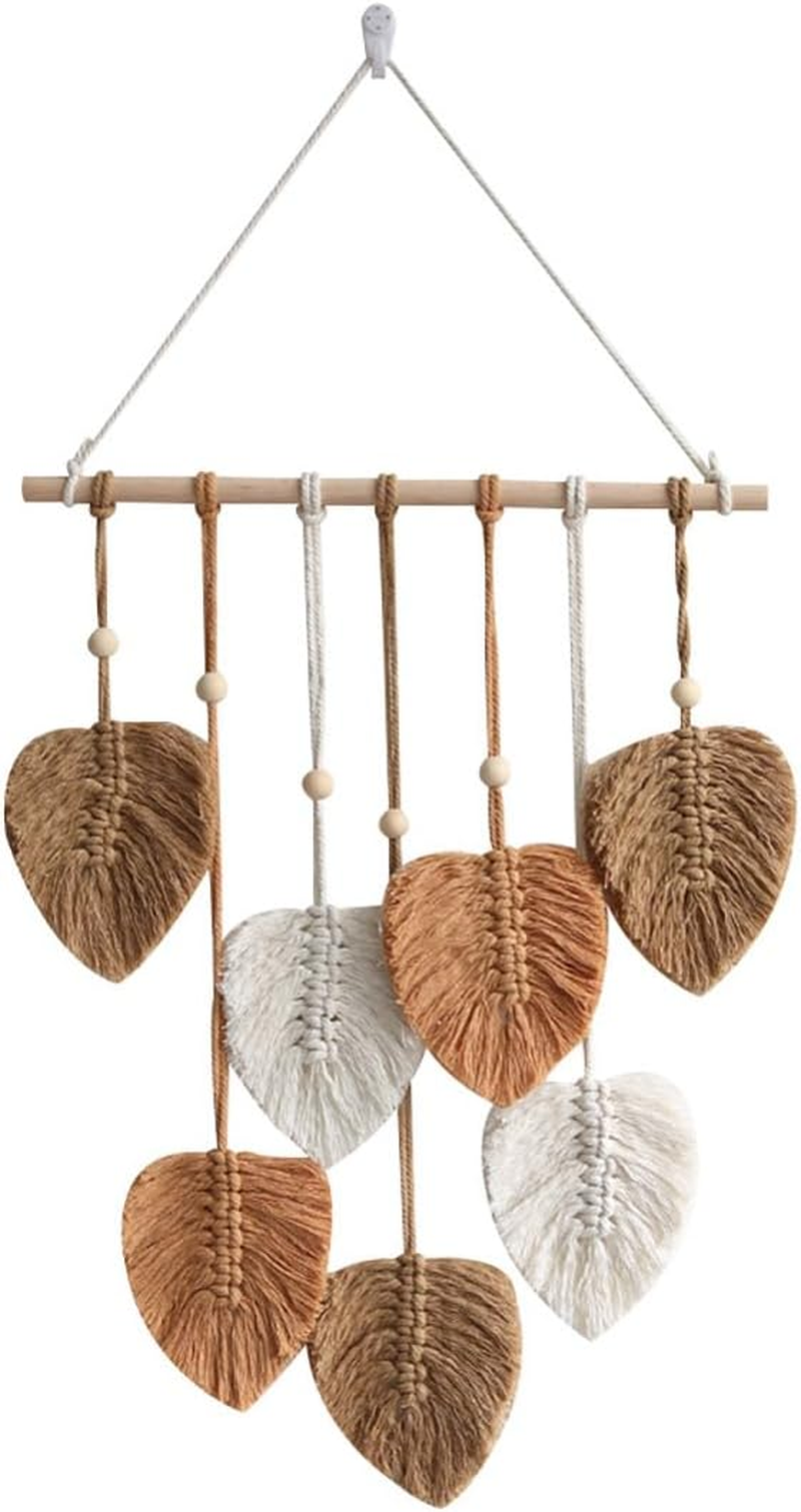 AIMALL Handwoven Cotton Leaf Tapestry - Bohemian Lace Wall Hanging, Home Decor, 31.5X15.7 Inch for Bedroom, Living Room, Nursery