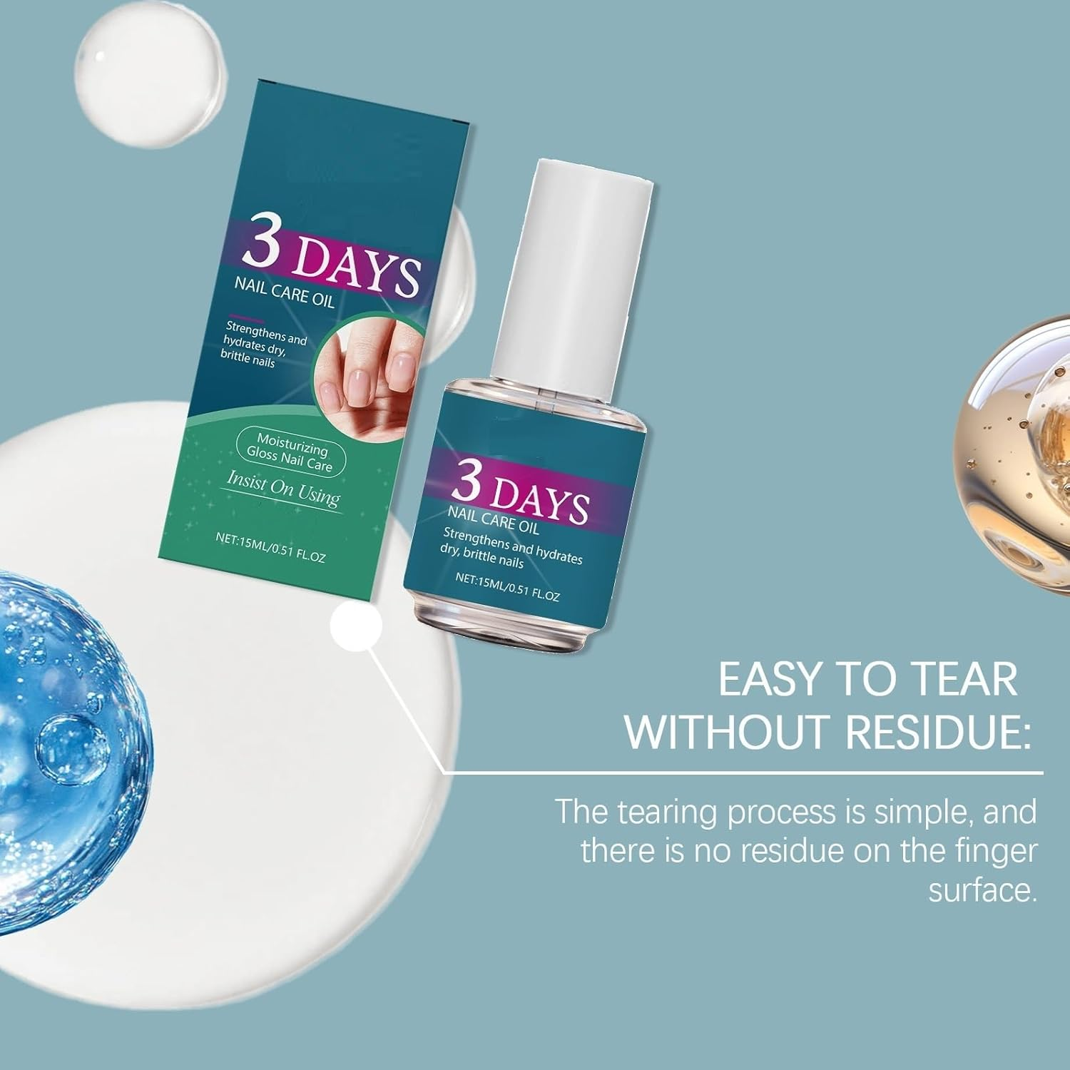 3 Days Nail Care Oil for Dry Brittle Nails, Plant-Infused Strengthening & Hydrating Treatment with Lavender, Aloe Vera & Rosemary, Moisturizing Glossy Nail Repair for Healthier (2PCS) - 4Pcs image number 7