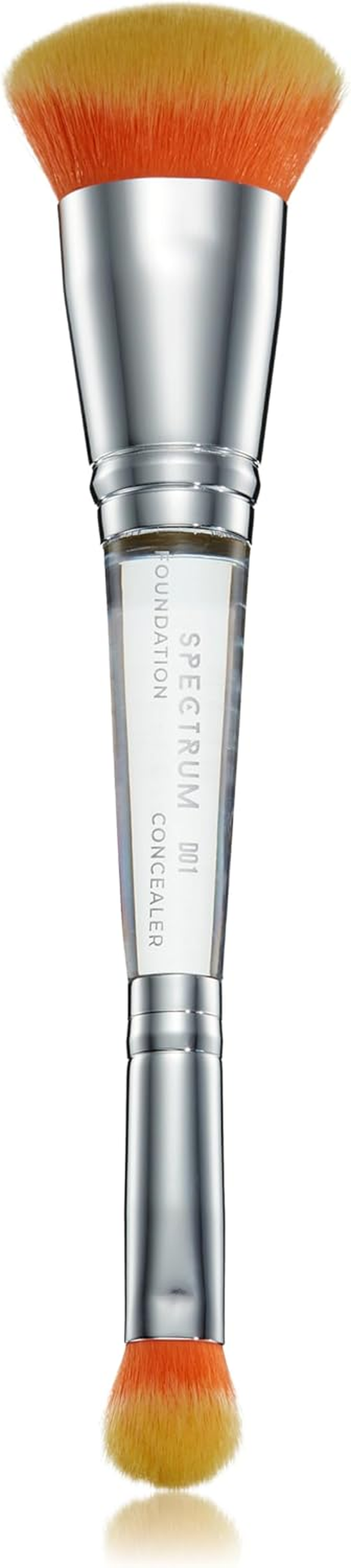 Spectrum Collections Brush Club Double Ended Face Make up Brush, Spectrum Dual Makeup Brush for Foundation and Concealer Buffing with Hypoallergenic Bristles, Yellow Orange Duo Makeup Brush image number 2