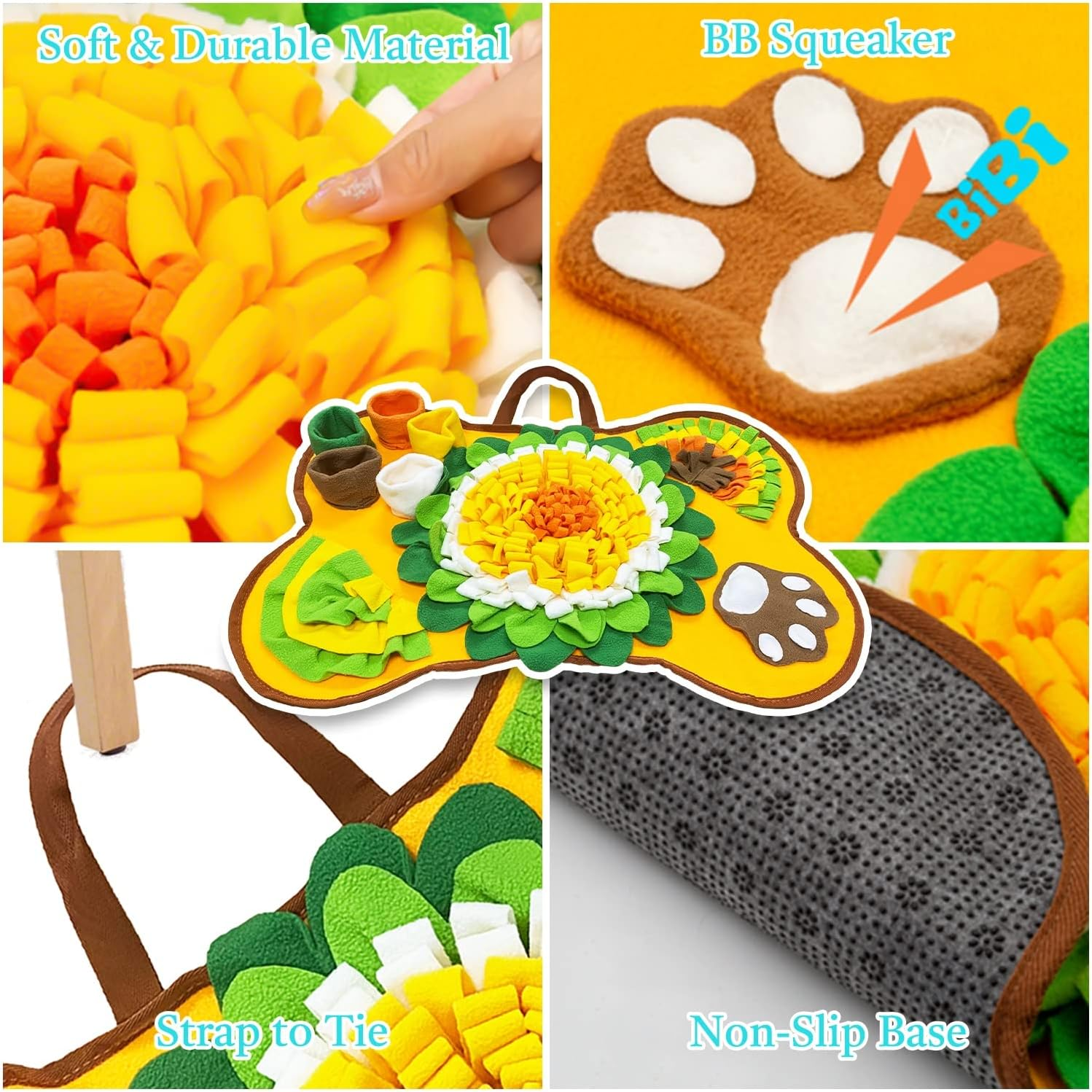 Snuffle Mat for Dogs, 25'' X 17'' Pet Snuffle Mat, Dog Feeding Mat, Sniff Mat Interactive Dog Puzzle Toys, Enrichment Nosework Feed Games for Slow Eating & Encourages Natural Foraging Skills image number 2