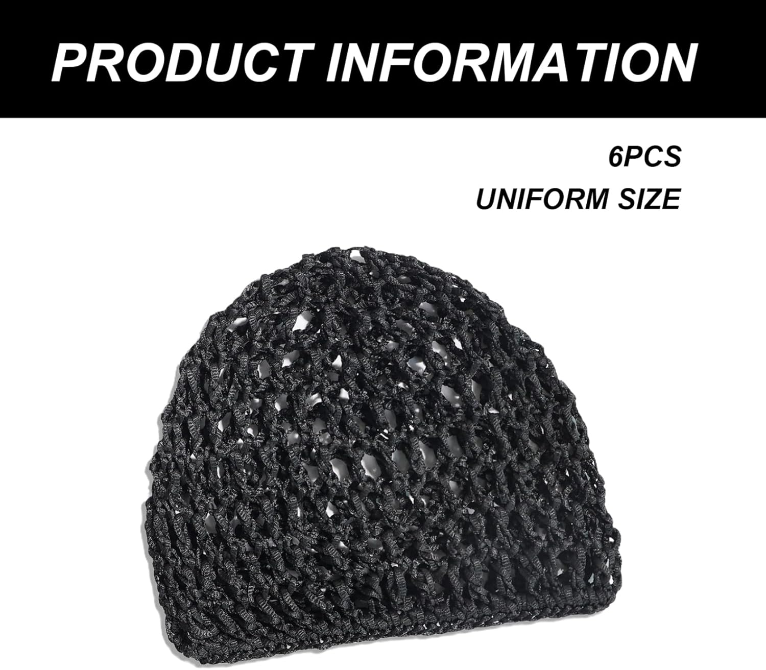 Tubi Hair Wrap, 6PCS Elastic Crochet Hair Net, Soft Breathable Mesh Wrap Net for Silk Press, Nets for Sleeping, Long Straight Curly, Decor image number 2