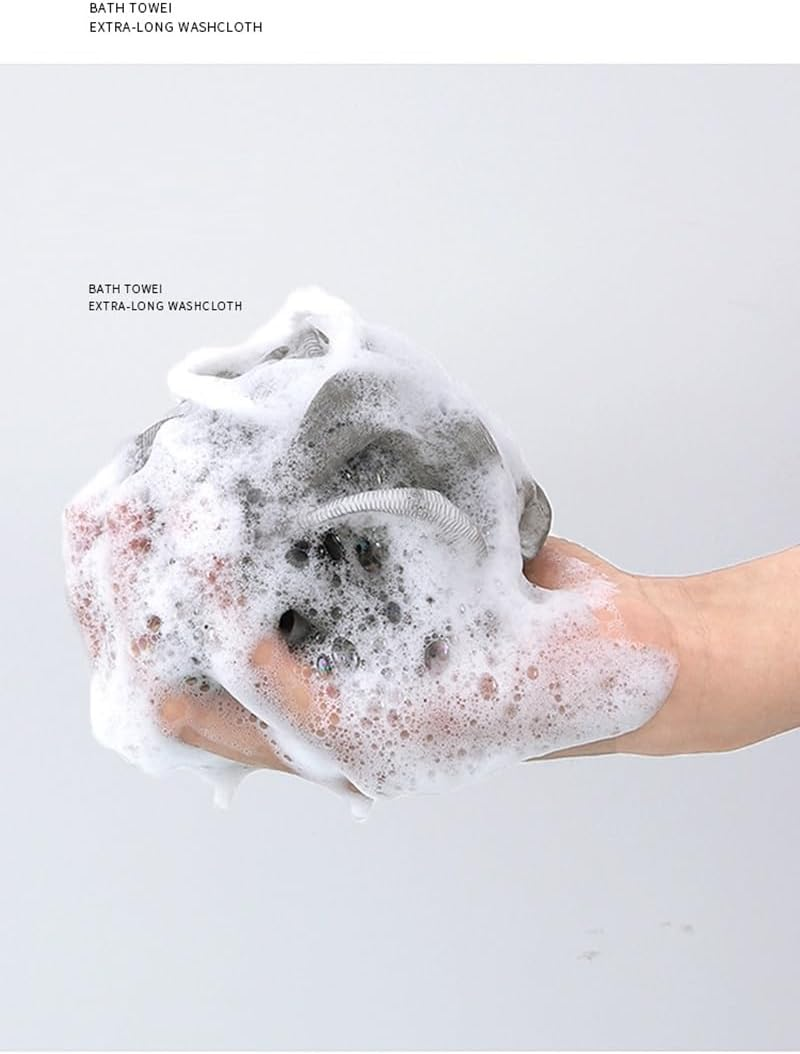 3 PCS Exfoliating Back Scrubber for Shower, Exfoliating Glove - Body Scrubber Exfoliator Mitt Bath Sponge Shower Loofahs Mesh Pouf Bath Scrunchies.