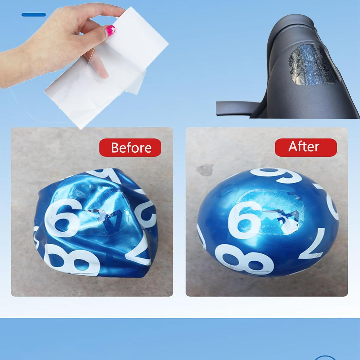 10PCS Transparent Repair Patch,Tpu Patch Tent Repair Tape Self Adhesive Air Mattress Patch Inflatable Boat Patch Repair Kit Canvas Patch Repair for Boat Cover Tent Trailer image number 4