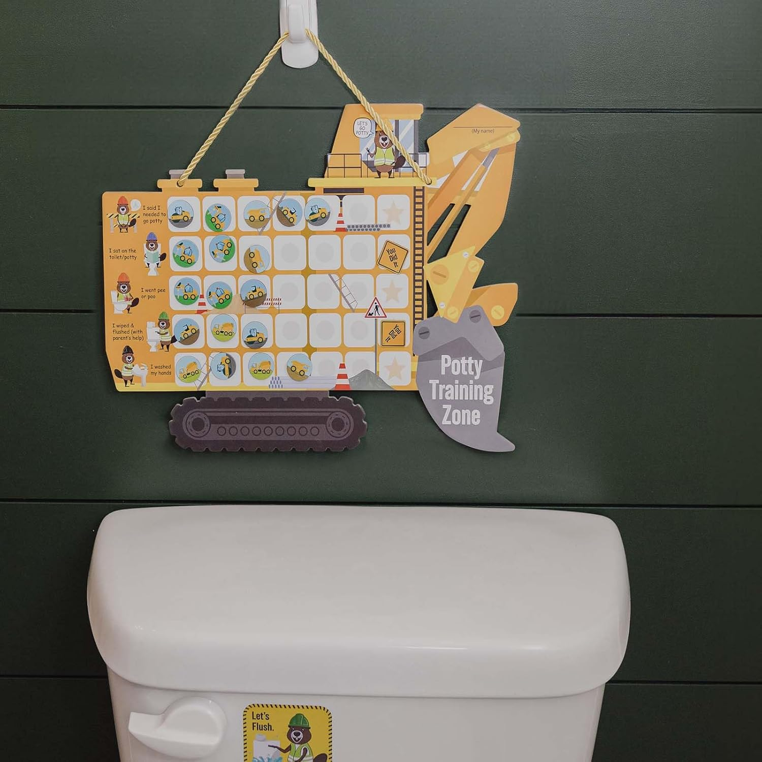 Potty Training Chart with 35 Stickers, 3 Reminder Stickers and Crown for Toddlers Boys and Girls - Potty Training Rewards for Kids - Tractor image number 1