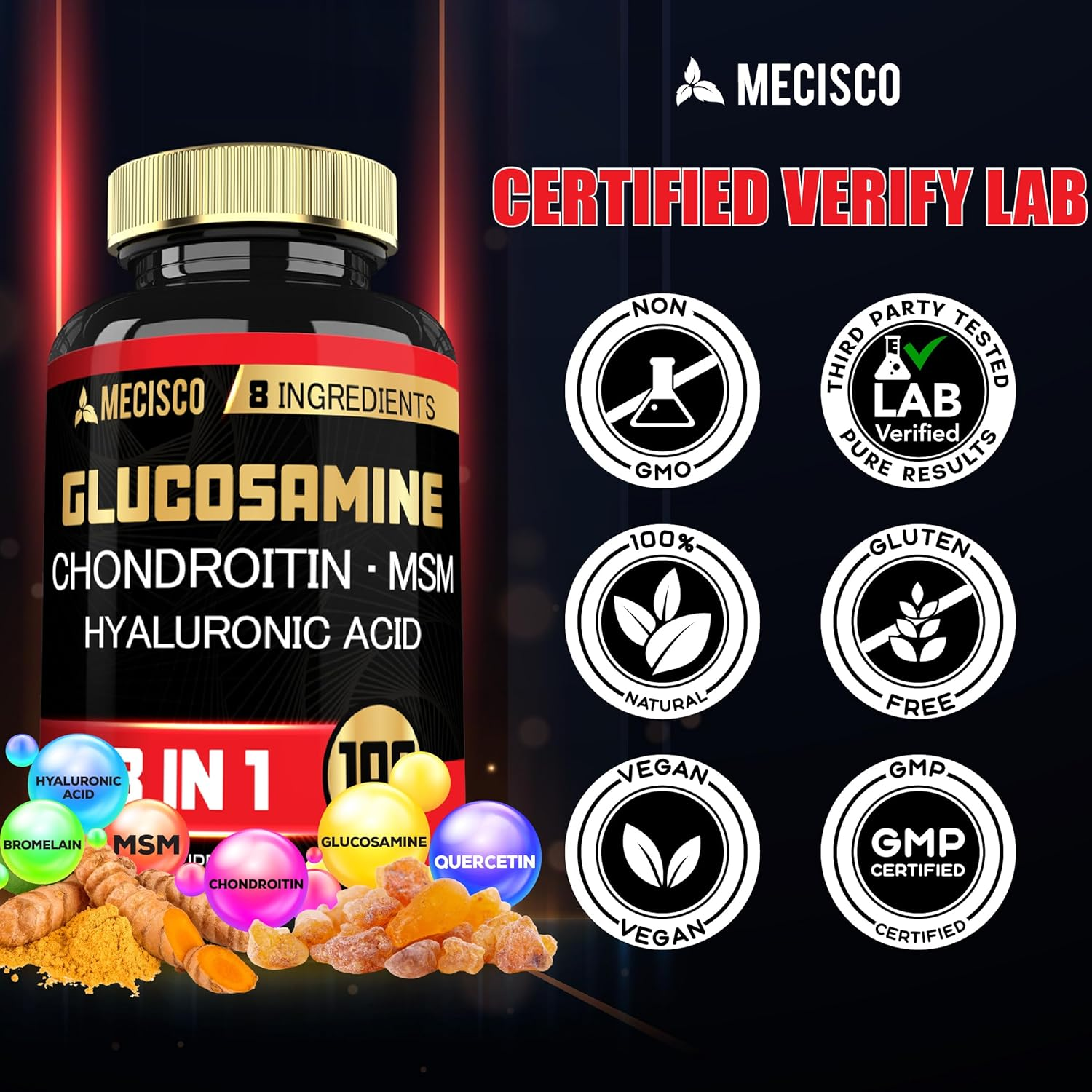 Glucosamine Chondroitin MSM - 100 Capsules image number 3