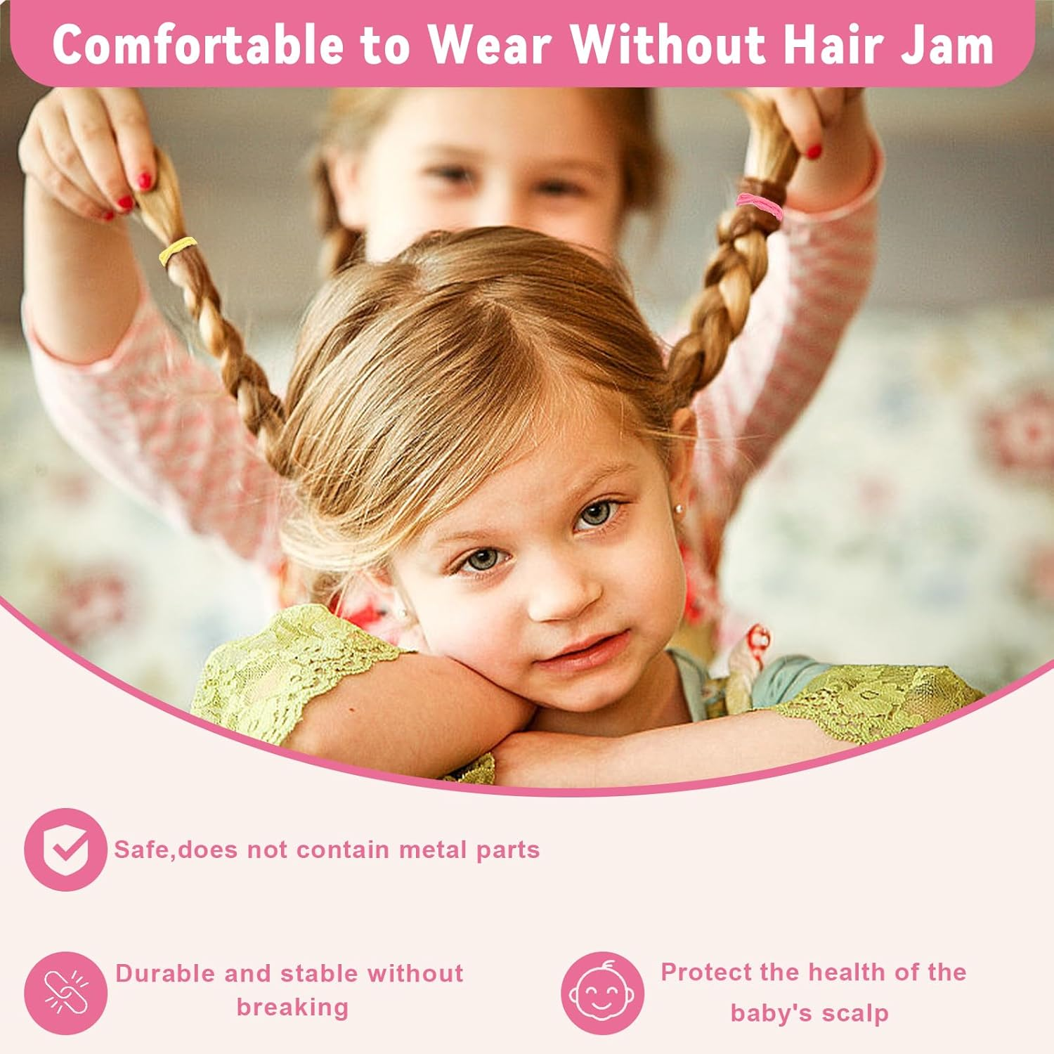 Pack of 400 Hair Bobbles Girls, Colourful Baby Hair Bobbles, Elastic Hair Bobbles, Small, Non-Metal Ponytail Holders for Toddler Girls image number 5