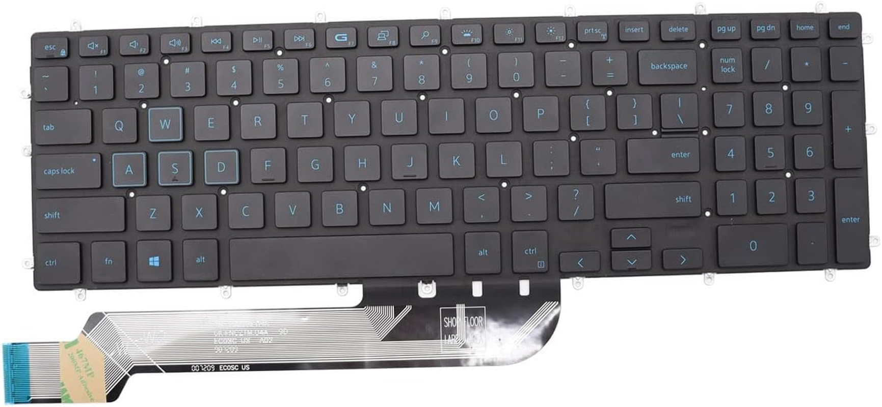 New Replacement Keyboard for Dell Gaming G7 7588 7590 7790 G3 3579 3779 3590 G5 5587 5590 Keyboard US Backlit Blue image number 1