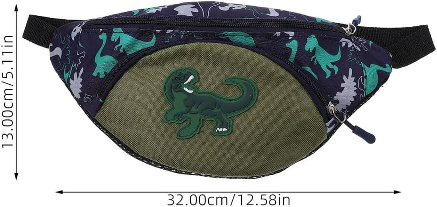 Kichvoe Dinosaur Waist Pack for Kids Adjustable Crossbody Chest Pouch Lightweight Portable Shoulder Bag for Children Outdoor Activities Travel and School Green image number 6