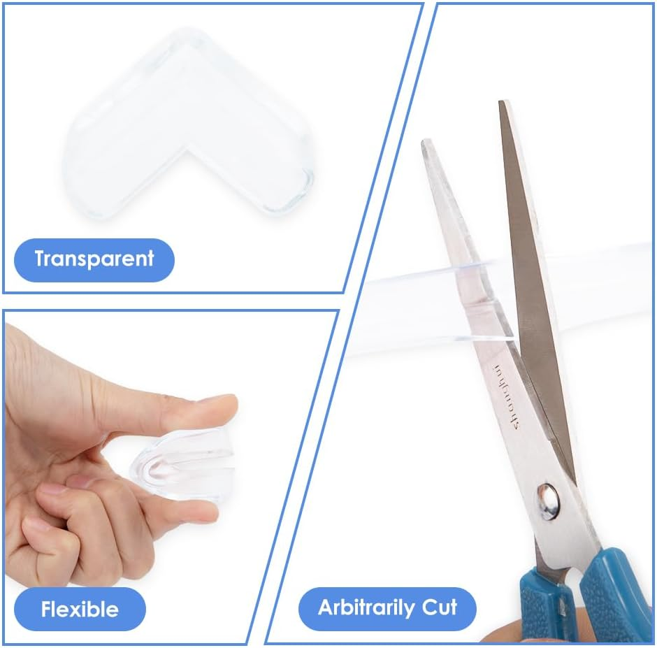 AUTOWT Baby Edge Corner Protector Kit, Transparent Child Safety Shock Protection, 3M Table Edge Protector, Soft Silicone Bumper Strip with Double-Sided Adhesive Tape for Furniture, Cabinet, Drawer image number 6