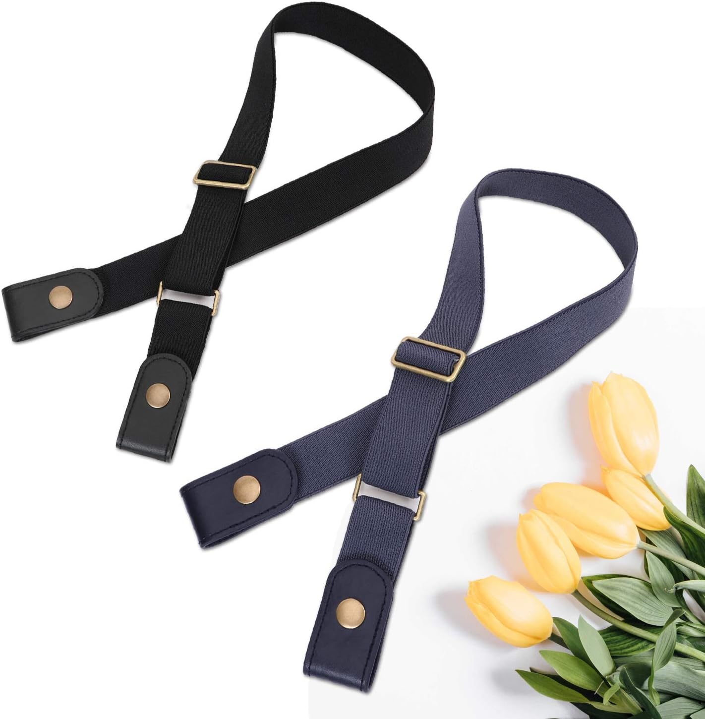 No Buckle Invisible Elastic Belt for Men/Women, SANSTHS Women Jeans Belt Free Buckle image number 6