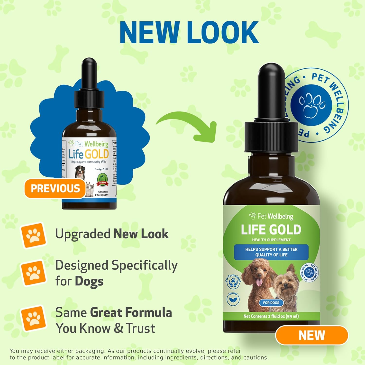 Pet Wellbeing Life Gold for Dogs - Immune Support and Antioxidant Protection - Veterinarian-Formulated Herbal Supplement 2 Oz (59 Ml) image number 4