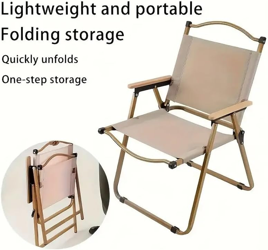 AIMALL Ultra-Light Outdoor Folding Chair - Kermit Style, Portable Aluminum Alloy Stool for Camping, Picnic, and Fishing, Available in Black and Khaki, Supports up to 264 Lbs (120 Kg) image number 2