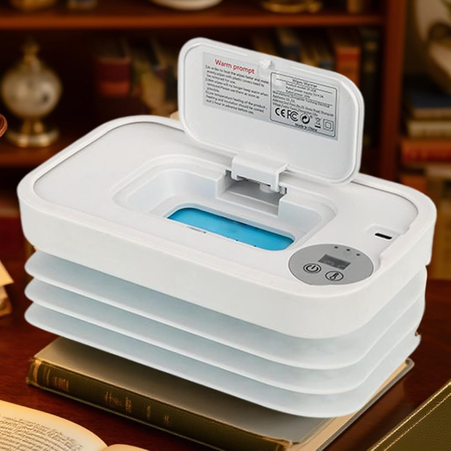 Diaper Warmer Wipes for Baby - Portable Wipe Warmer and Dispenser Cordless | USB Charging Baby Product for Business Trips Camping Car Traveling - White image number 5