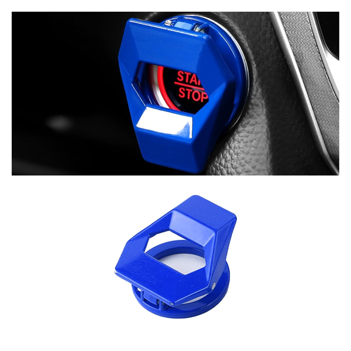 Car Engine Start/Stop Button Cover, Zinc Alloy Car Push Button Start Cover Car Power Control Trim, Universal Key Ignition Switch Protective Cover for Cars, Suvs (Black)