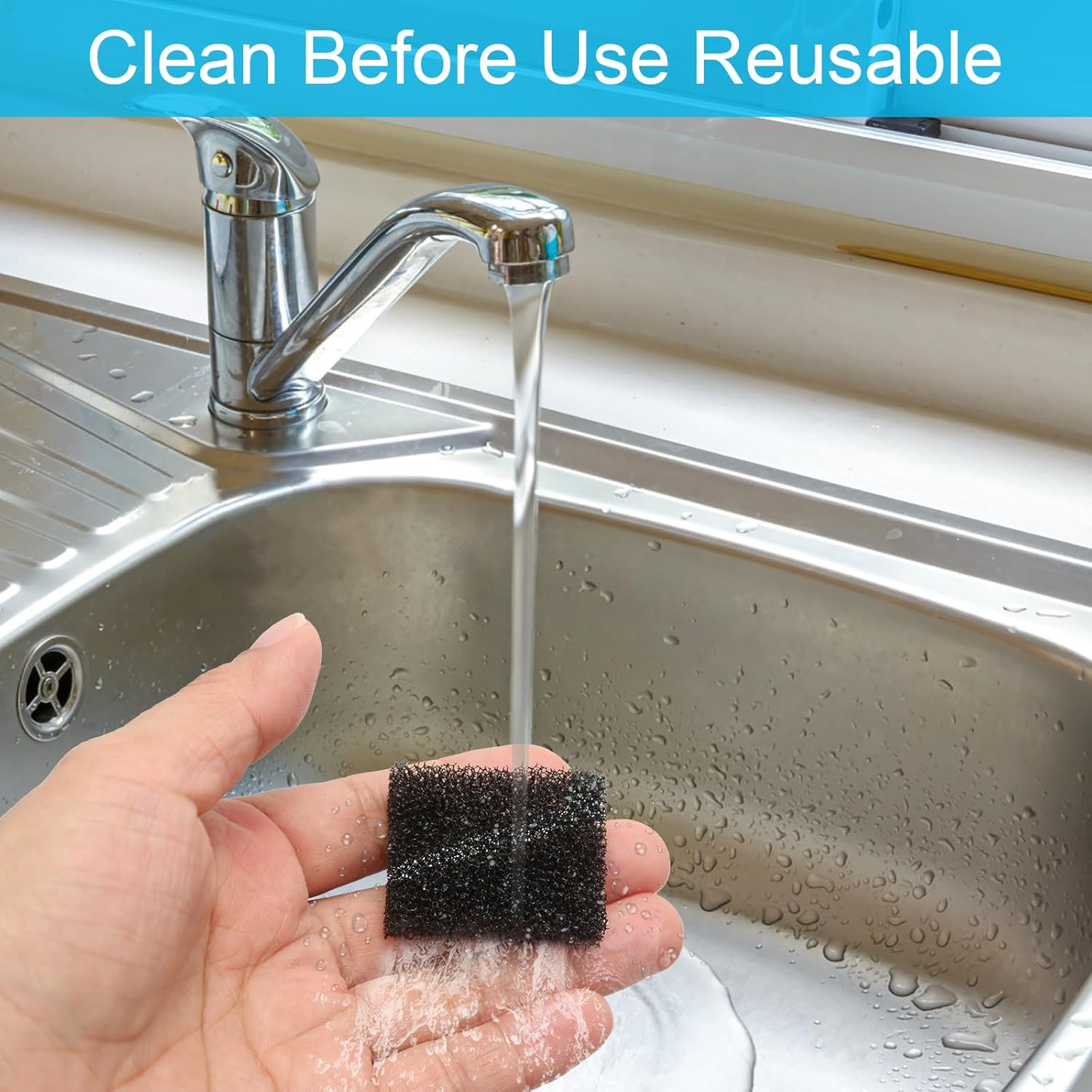 Pack of 30 Pet Fountain Filters, Cat Fountain Filter Replacement Foam Filter for Cat Dog Water Dispenser Filter 35 X 25 X 9 Mm Black image number 1