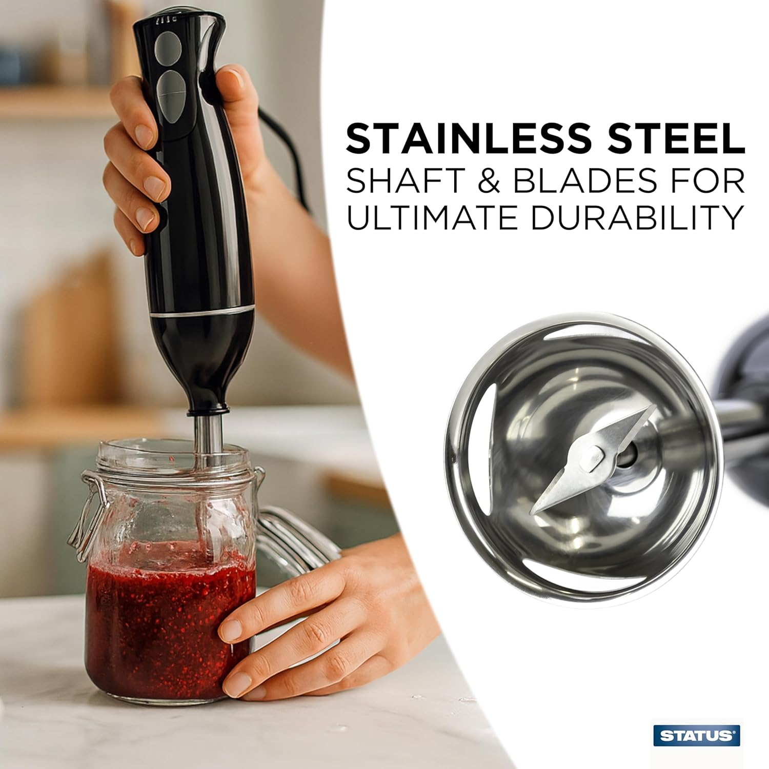 STATUS Concord Hand Blender | Stick Blender 2 Speed | 200W Black Hand Held Blenders | CONCORD1PKB4 image number 3