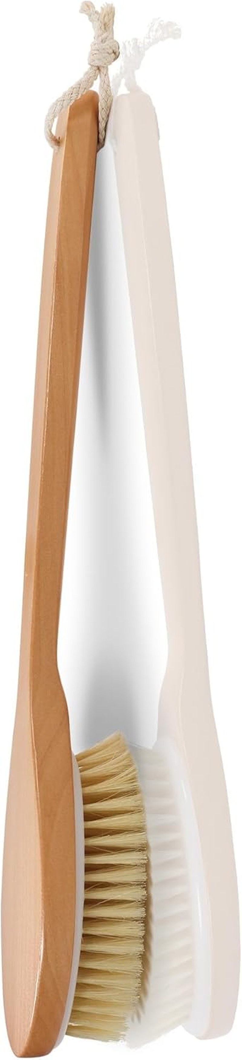 OWIIZI Bath Brushes with Soft and Natural Bristles Antiskid Wooden Long Handle Shower Body Scrubber for Wet or Dry Exfoliating,Back Scrub Deep Cleanse image number 5