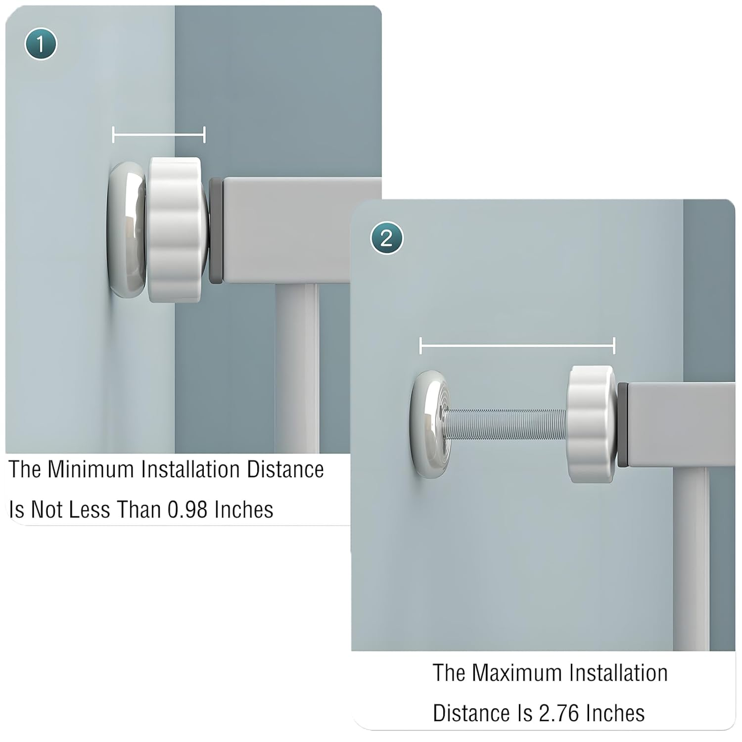 ZHIGOU 4 Pack Baby Gate Replacement Parts Threaded Spindle Rod 8Mm (M8), Pressure Mount Stair Accessories, Baby and Pet Safety Gate Replacement Kit, Improve Home/Store Security (White) image number 1