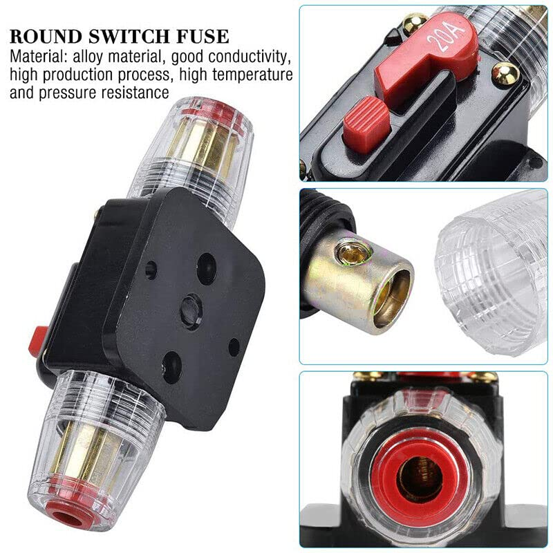 AIMALL 20-150AMP Manual Reset Circuit Breaker 12V/24V Dual Battery Fuse Holder, IP67 Waterproof Car Audio Inline Breaker Switch for Automotive Marine RV Truck image number 4