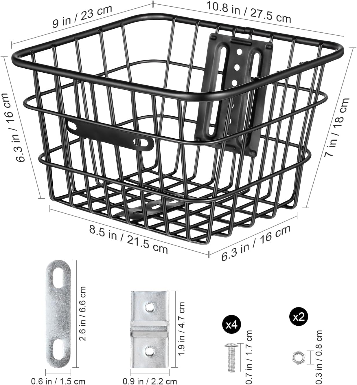 BESPORTBLE Bike Basket, Removable Metal Bicycle Rack Cargo Basket for Most Mounted Bike Rack image number 6