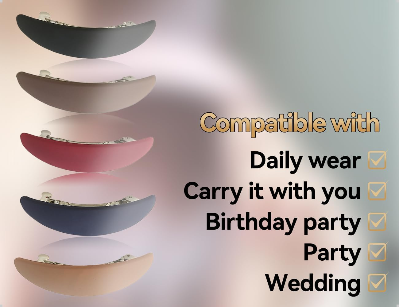 Emezddo Pack of 5 Vintage Metal French Hair Clips, Used for Women and Girls, Everyday, Parties, Weddings, Banquets, Work, Celebrations, Anniversaries image number 1