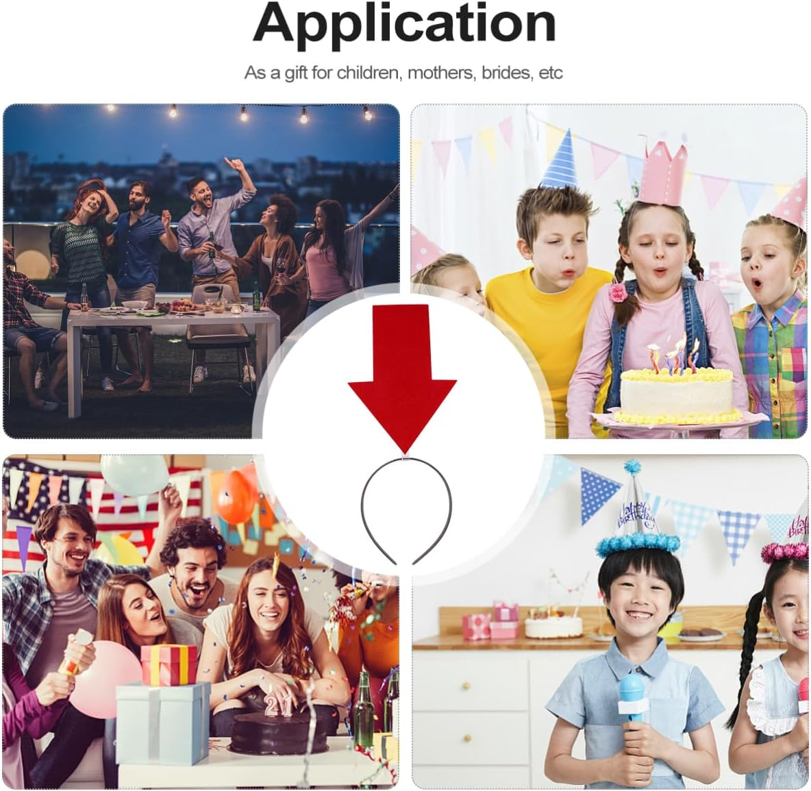 Mipcase Arrow Headband: 4Pcs Halloween Hair Hoop Arrow Boppers Headband Headpiece Funny Hair Hoop with Arrowhead for Holiday Halloween Party image number 2