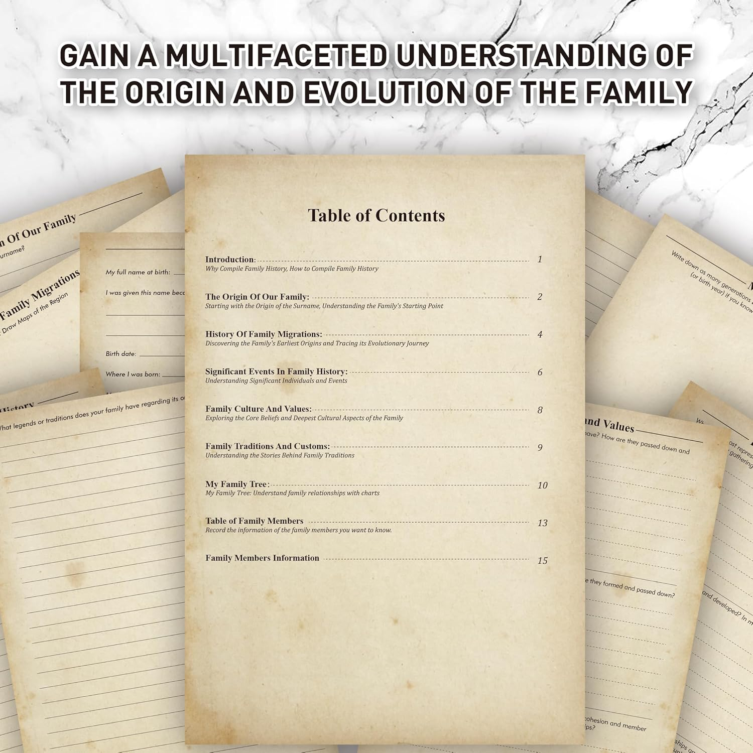 Family History Record Book - My Family Tree & Genealogy Planner, Personalized Scrapbook Journal for Recording Ancestors, Family Members, and Memories, Unique Gift for Heritage Keepsake image number 1