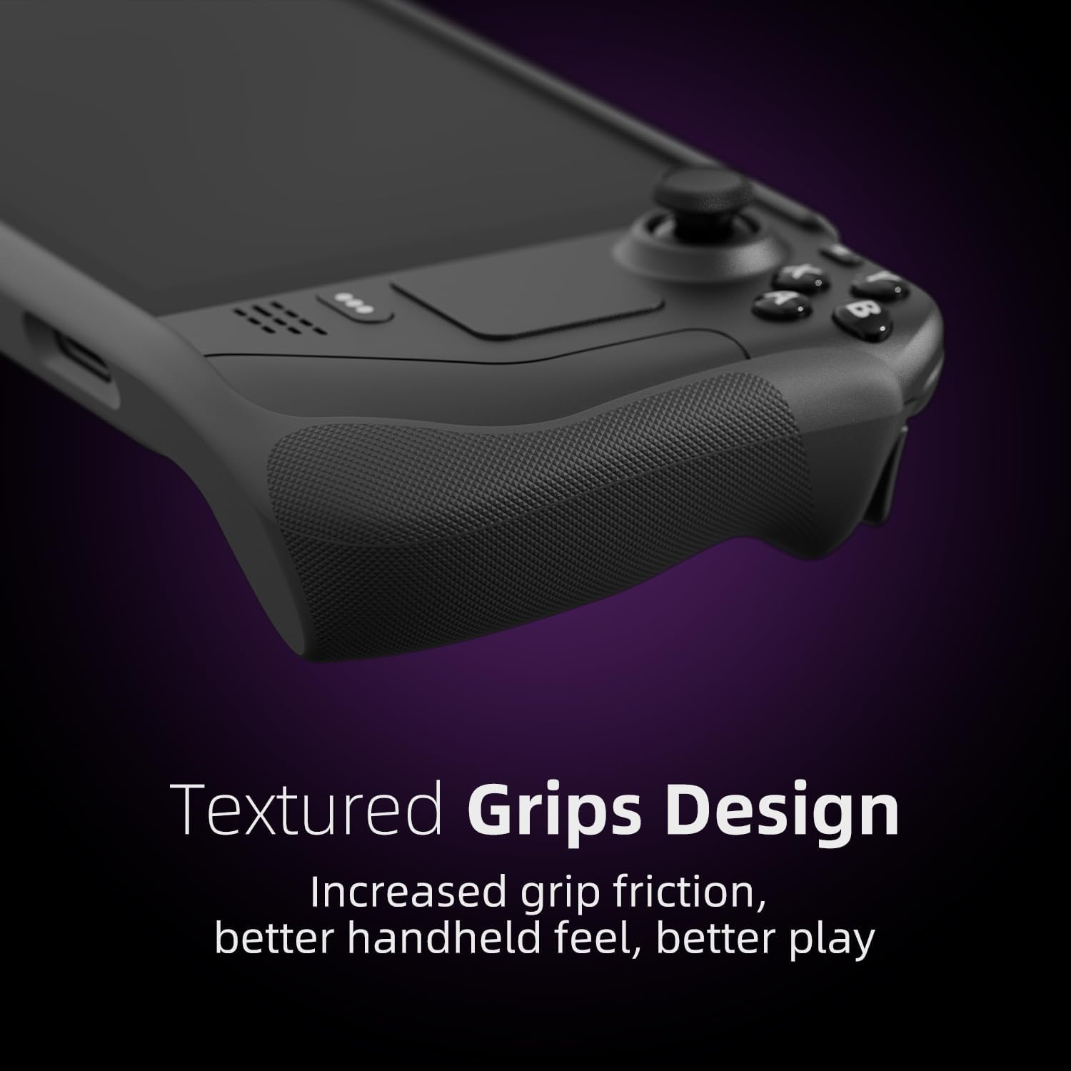Skull & Co. Gripcase SD for Steamdeck: a Soft Protective Case with Textured Grips Full Protection and Stand, Shock-Absorption Non-Slip and Anti-Scratch Cover Design - Galactic Purple image number 2