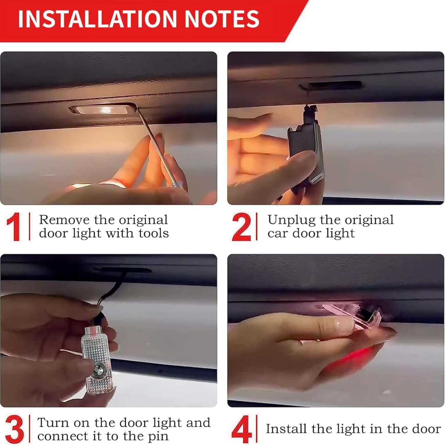 Car Door Lights Compatible with A1 A3 A4 A5 A6 A7 A8 Q3 Q5 Q7 R8 TT RS S Accessories, Super Bright Welcome Light Puddle Light image number 1