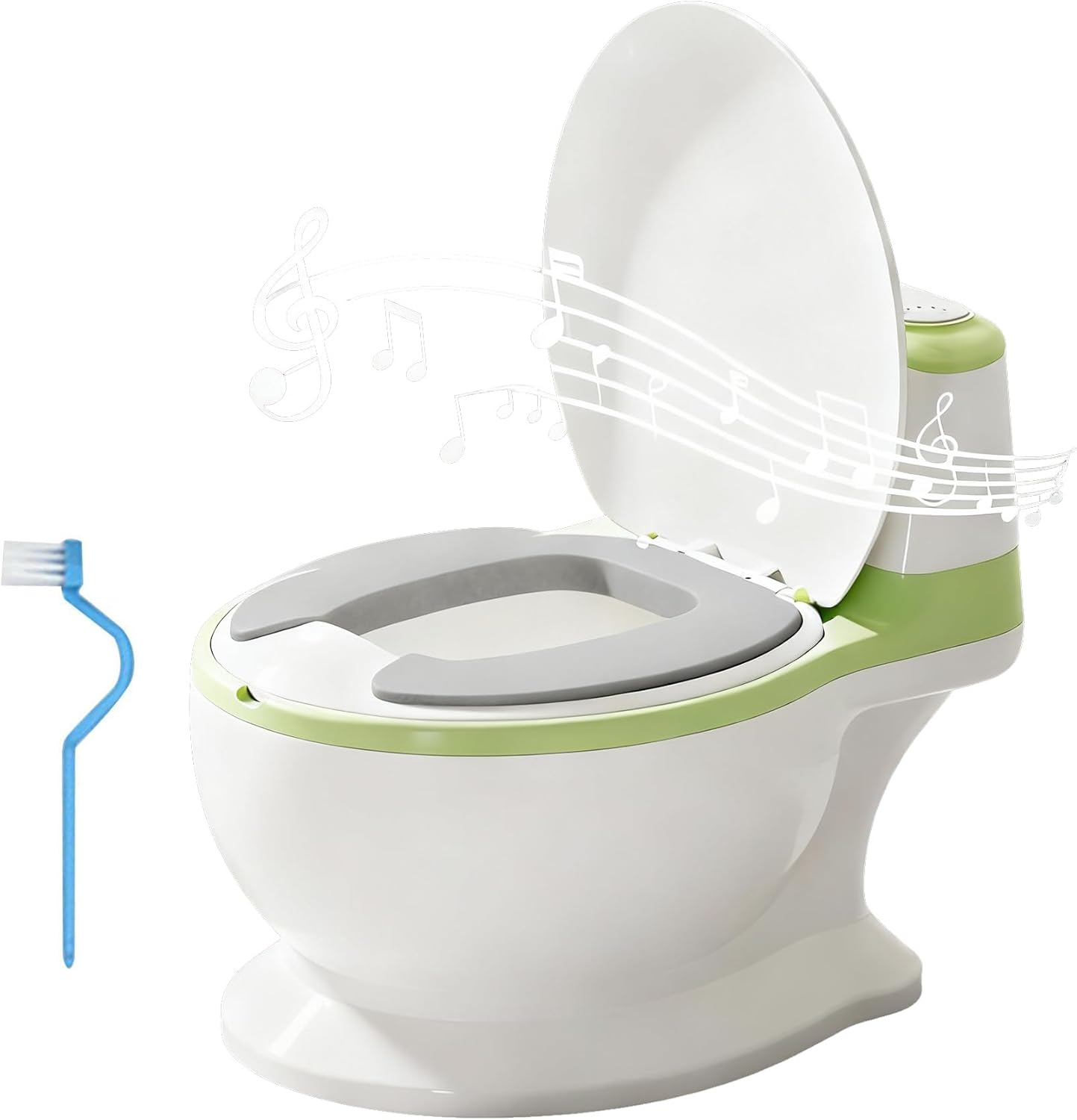 Potty Training Toilet, Realistic Potty Training Seat, Removable Potty Pot, Realistic Flushing Sound, Toilet Tissue Dispenser and Splash Guard, Non-Slip for Toddler& Baby&Kids image number 3