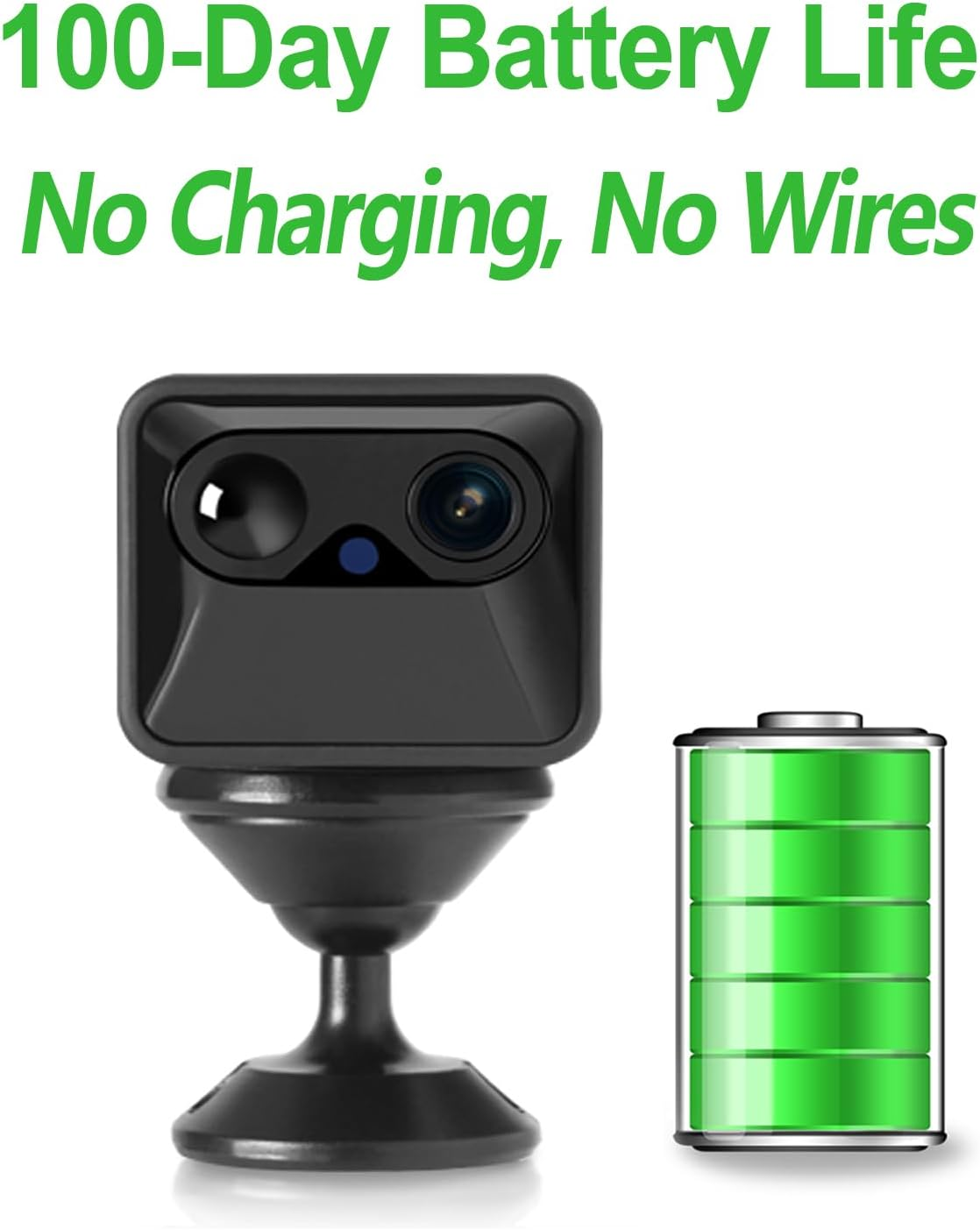 Rettru A2 2K Magnetic Wireless Security Camera with 64GB SD Card,100-Days Battery Life,Colour Night Vision,Motion Detection,Cloud Storage,Works with Wi-Fi/Offline Mode, for Indoor Use image number 6