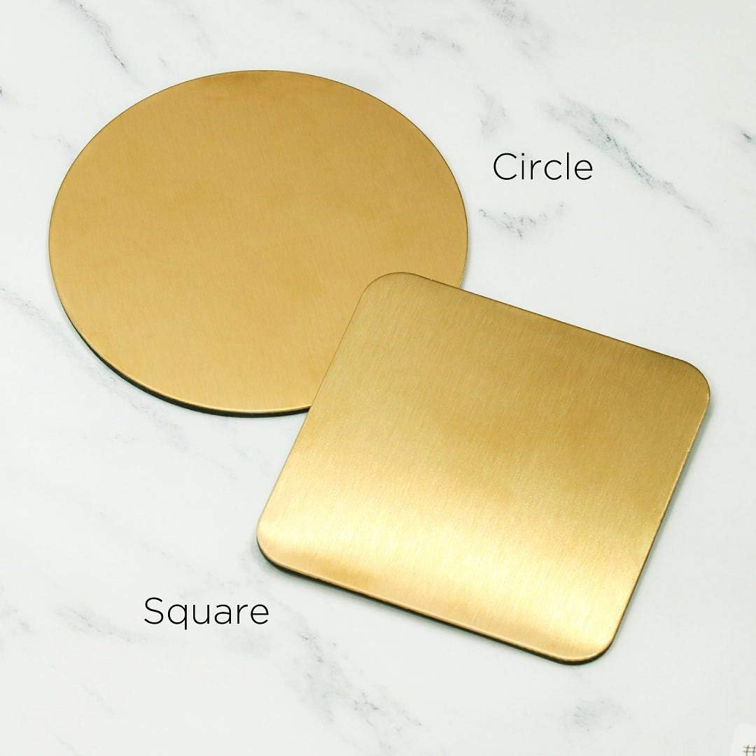 2Pcs Nail Palettes Nail Art Cosmetic Artist Mixing Plates Tray Pigment Plate Polish Drawing Color Palette Holder Nail Gel Color Display Board for Nail Art DIY Manicure Tool, round and Square (Gold) image number 5