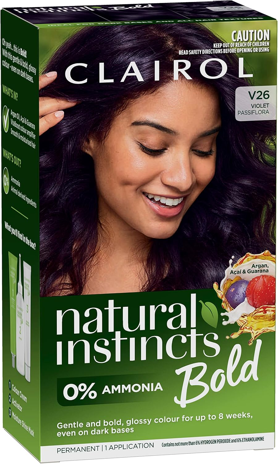 Clairol Natural Instincts Bold Violet Permanent Hair Colour, Ammonia Free, Bold, Natural, Gentle Hair Colour