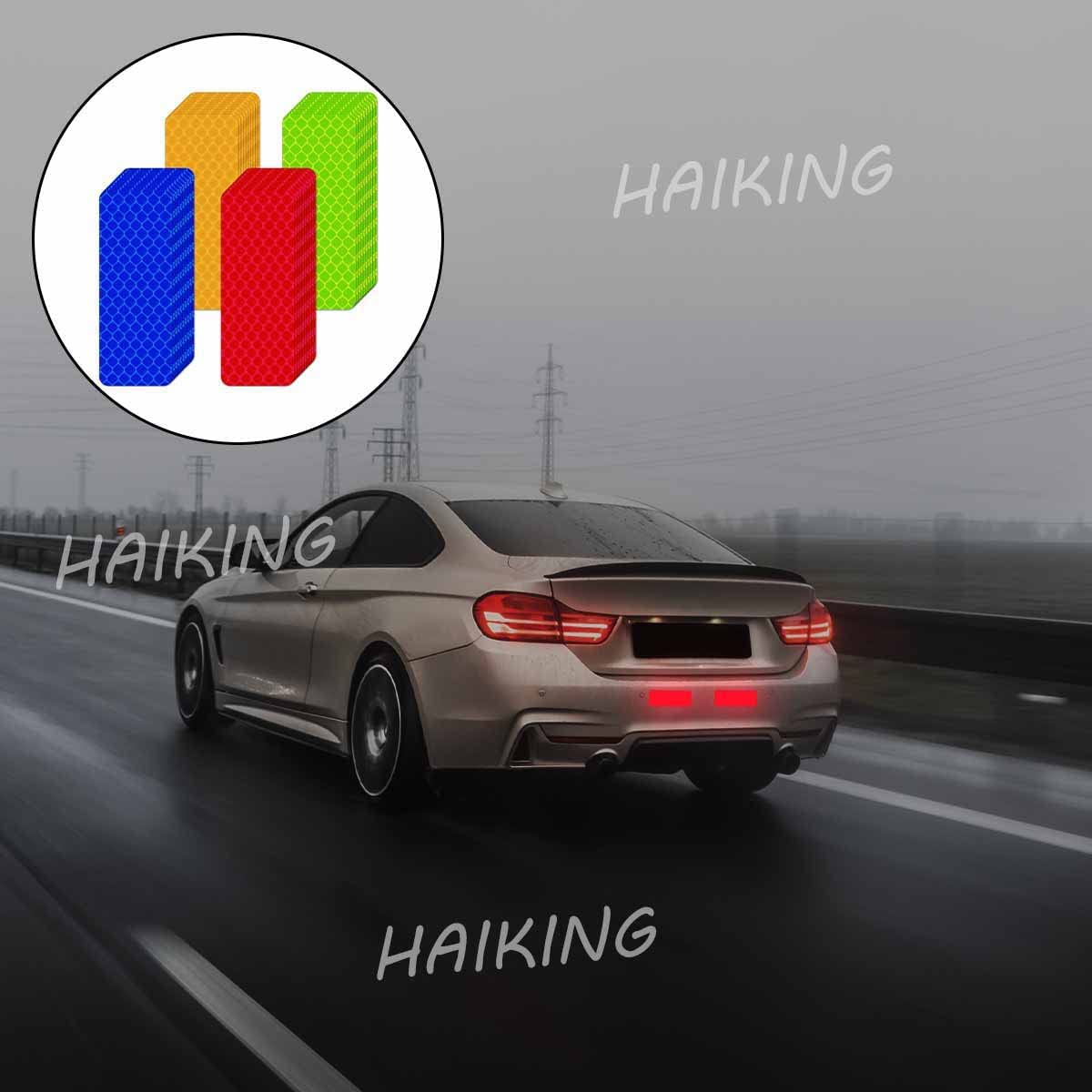 Reflective Stickers, 40 Pcs 1.18 * 3.15In Waterproof Safety Warning Reflective Stickers for Car, Bike, Motorcycle, Helmets (Yellow, Red, Orange, Blue)