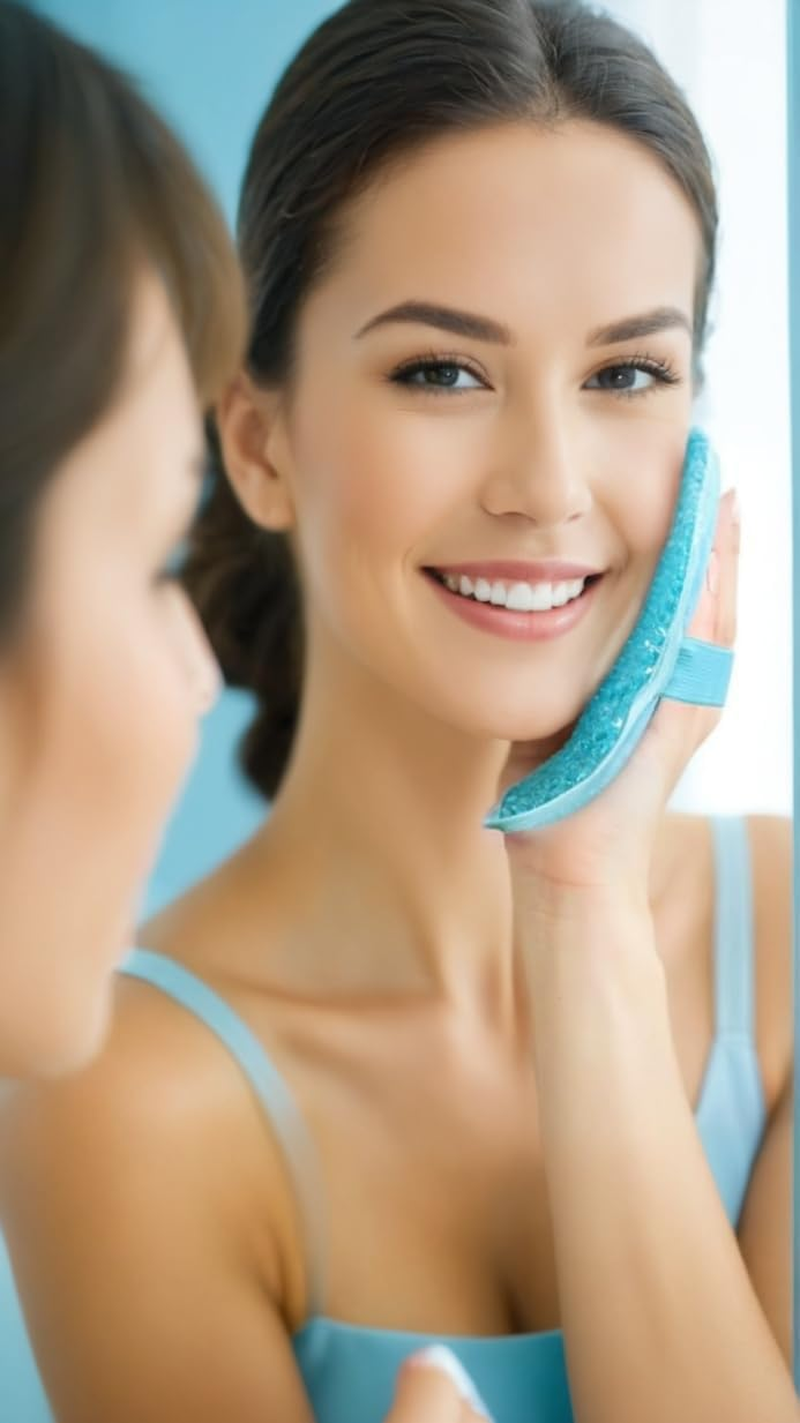 Gel Beads Ice Pack with Adjustable Strap - Reusable Hot & Cold Therapy for Knee, Shoulder, Foot, Back, Ankle, Neck, Hip, Elbow Pain Relief - 7.76X4.93 Blue image number 1