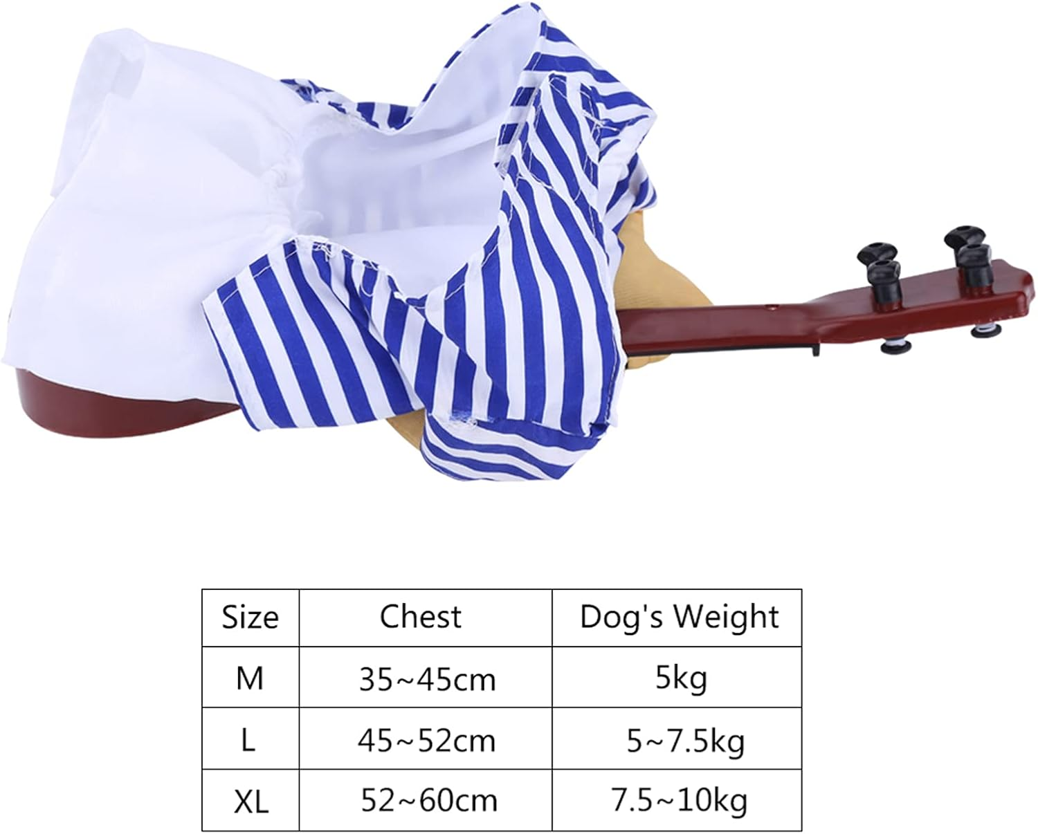 EVTSCAN Pet Guitar Costume, Dog Costumes Guitarist Player Ourfits for Halloween Christmas Cosplay Party Funny Cat Clothes(M) image number 1