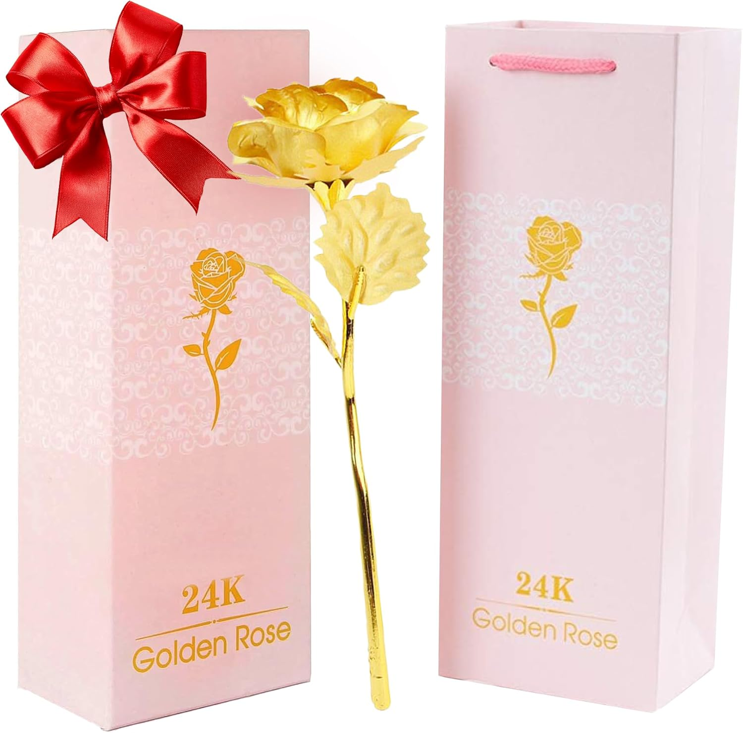 24K Gold Rose with Luxury Gift Box - 10-Inch Golden Rose Metal Single Roses and Valentine'S Day Gifts Idea for Women, Loved Ones, Mom, Wife, Girlfriend, Grandma, Mother'S Day image number 5