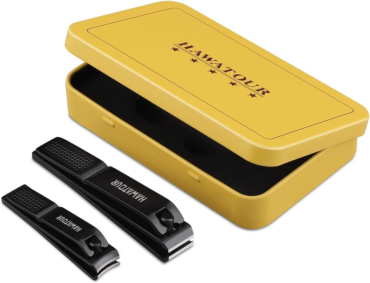 Nail Clippers Set, Ultra Sharp Sturdy Fingernail and Toenail Clipper Cutters with Visibly Tin Case by HAWATOUR - Black image number 6