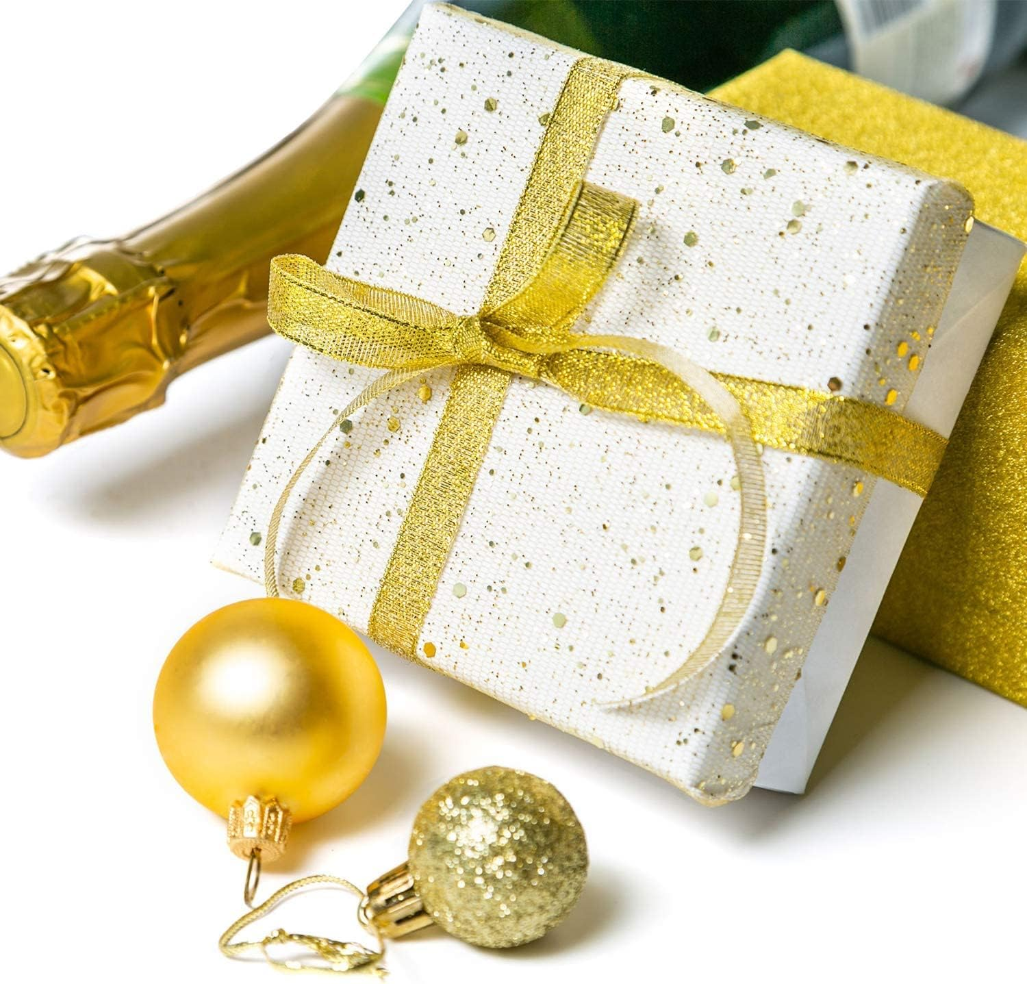 Gold Satin Ribbon,Fabric Satin Ribbons,Solid Polyester Ribbon,Silk Satin Roll Satin Ribbon,2 Pack Polyester Fabric Ribbons,Fabric Ribbons Satin Ribbons Solid Polyester Ribbon for Gift Wrapping image number 6