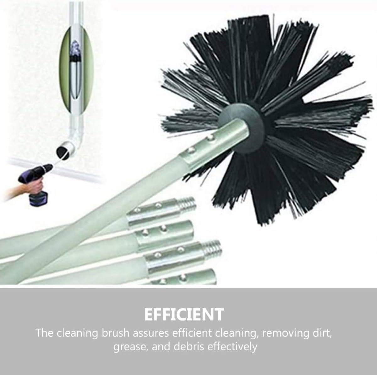 Tofficu 2Pcs Chimney Cleaning Brush Kit for Woodstove and Fireplace, 150Mm Flexible Sweeping Brushes for Flue and Dryer Duct Cleaning Accessories image number 3