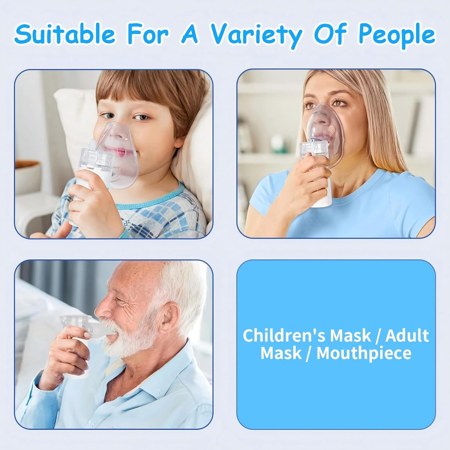 Nebulizer, Portable Nebulizer, Mini Vaporizers Handheld Atomizers for Adults and Kids,For Breathing Problems, with 3 Nebulizer Masks for Home, Travel - Steam Mesh Inhalators, Auto-Cleaning image number 5