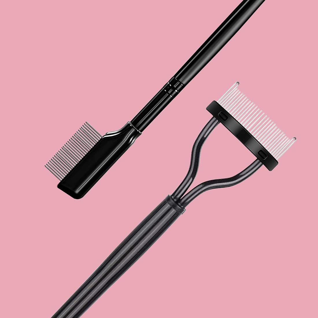 2Pcs Eyelash Separator, Eyelash Comb Lash Brush Separator, Lash Comb Eyelashes Curler Makeup Mascara Applicator, Eye Makeup Brush Tools, Metal Teeth Eyelashes Grooming Tool image number 5